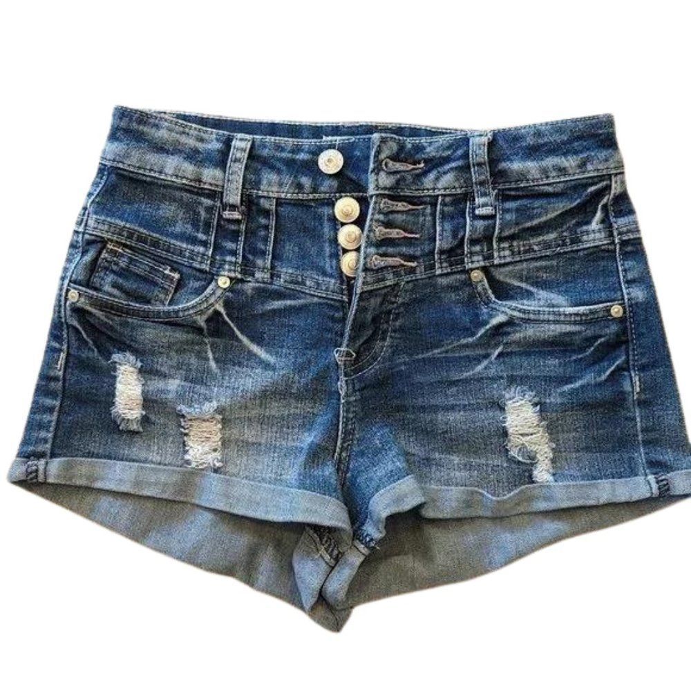 Pre-Teen Vienna Jean Shorts, Pre-owned Size 1 with built-in distress